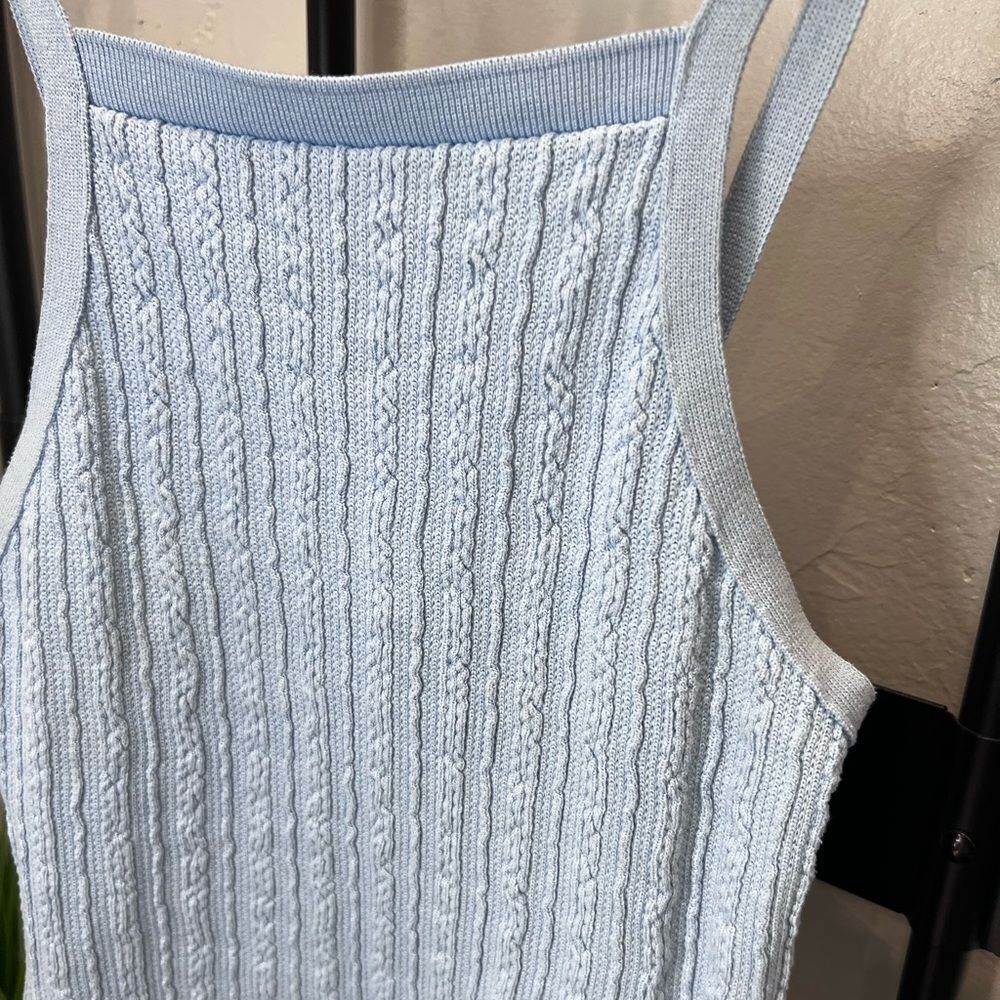 Zara blue knitted halter bodycon dress knit Size Small - Picture 5 of 14